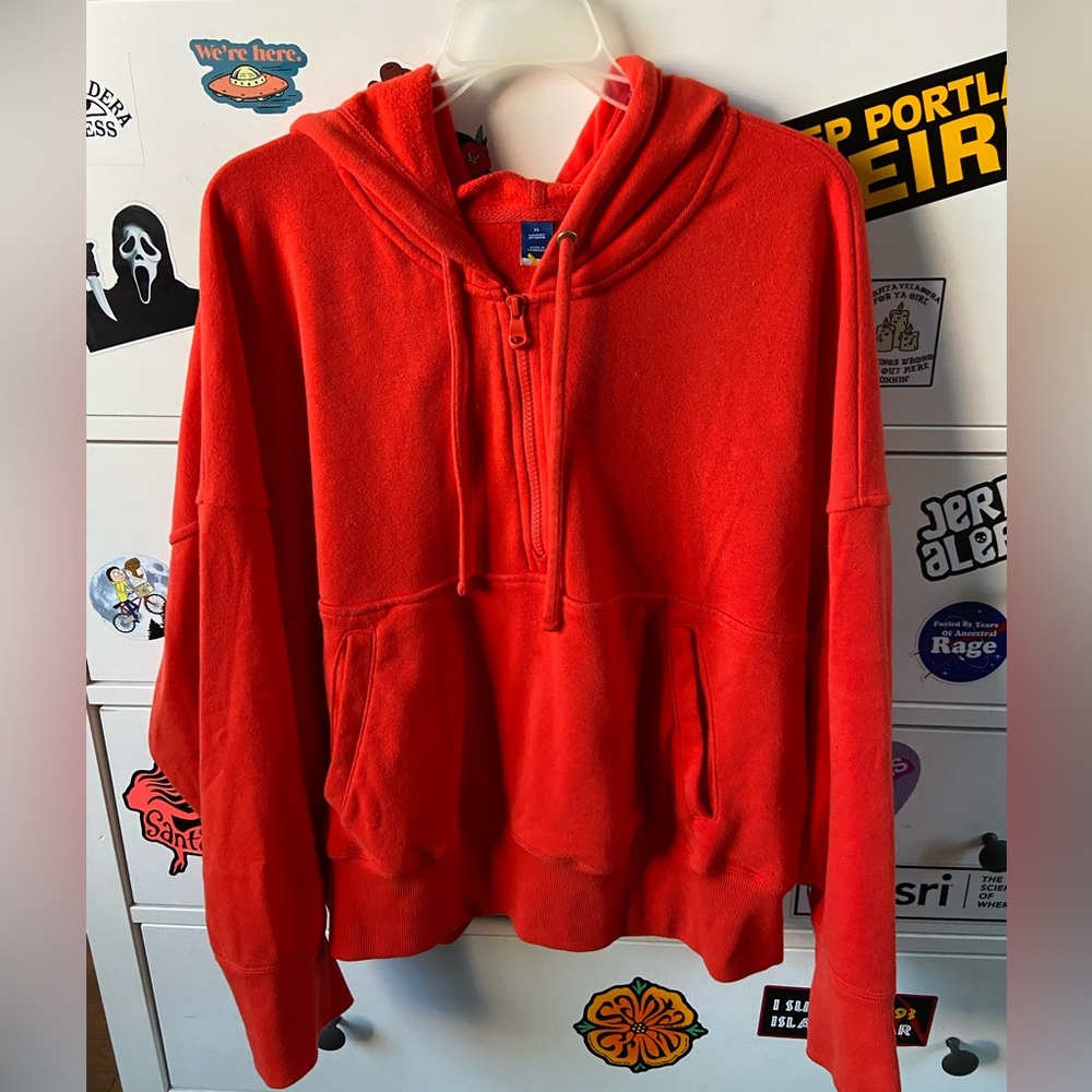 Old navy red crop hoodie